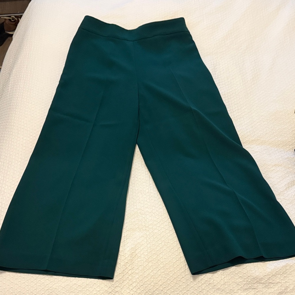 Zara Teal Wide Leg Culotte Pants